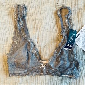 Heidi by Heidi Klum lace bralette bra S pink gray NWOT no tags, brand new!